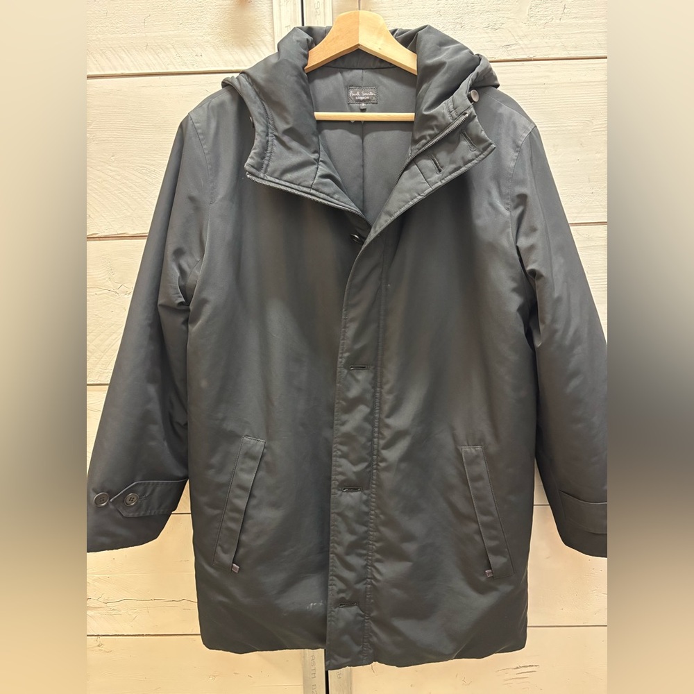Paul Smith Black Hooded Rain Parka - fits medium